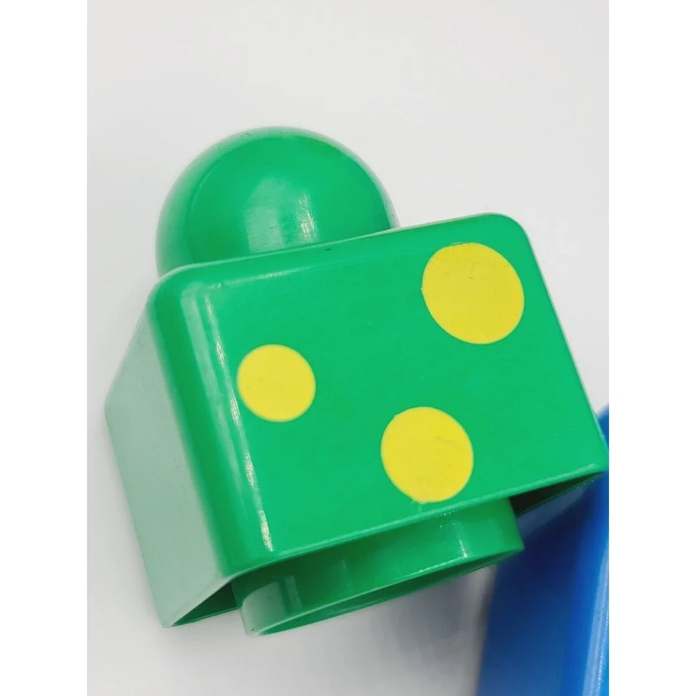 6 Lego Duplo Primo Green Red 1x1 Yellow Pattern Blue Brick Rabbit Logo Chunky
